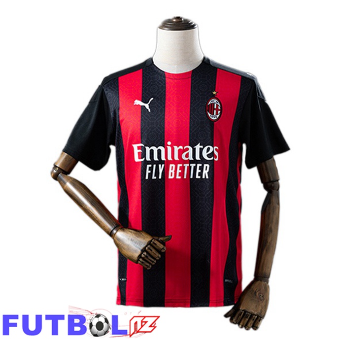 Camisetas De Futbol AC Milan Retro Primera Rojo Negro 2020-2021