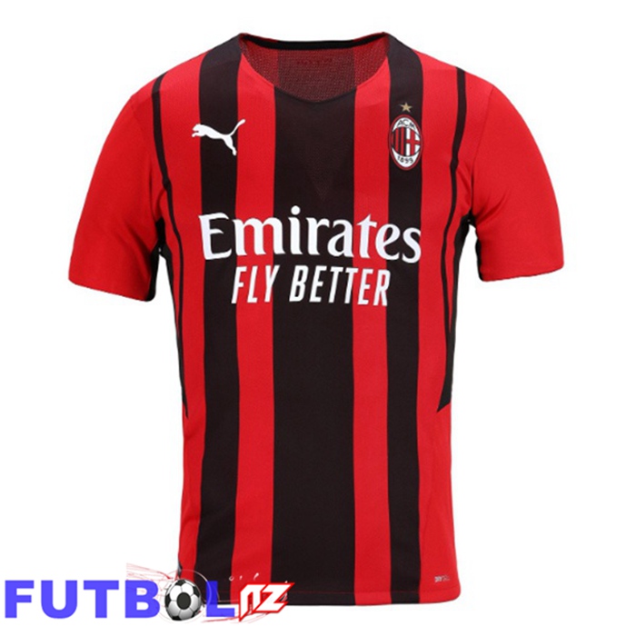 Camisetas De Futbol AC Milan Retro Primera Rojo Negro 2021-2022