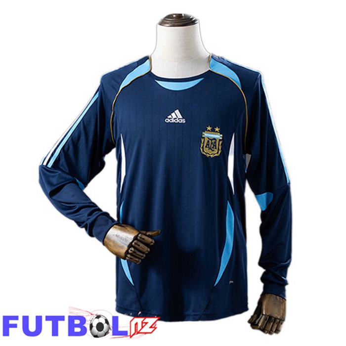 Camisetas De Futbol Argentina Retro Segunda Manga Larga Azul Real 2006