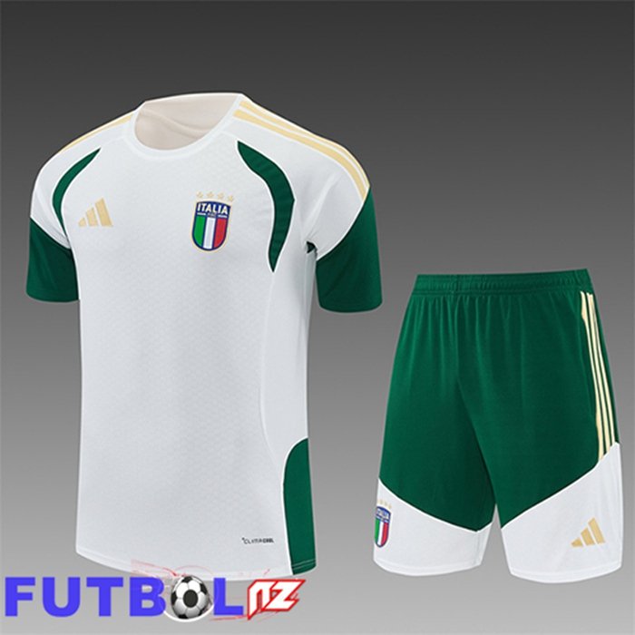 Training T-Shirt Italia Ninos Blanco/Verde/Amarillo 2025/2026