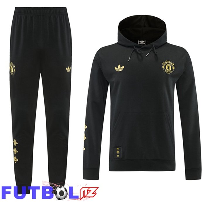 Chandal Futbol - Sudadera Con Capucha Manchester United Negro 2026/2027