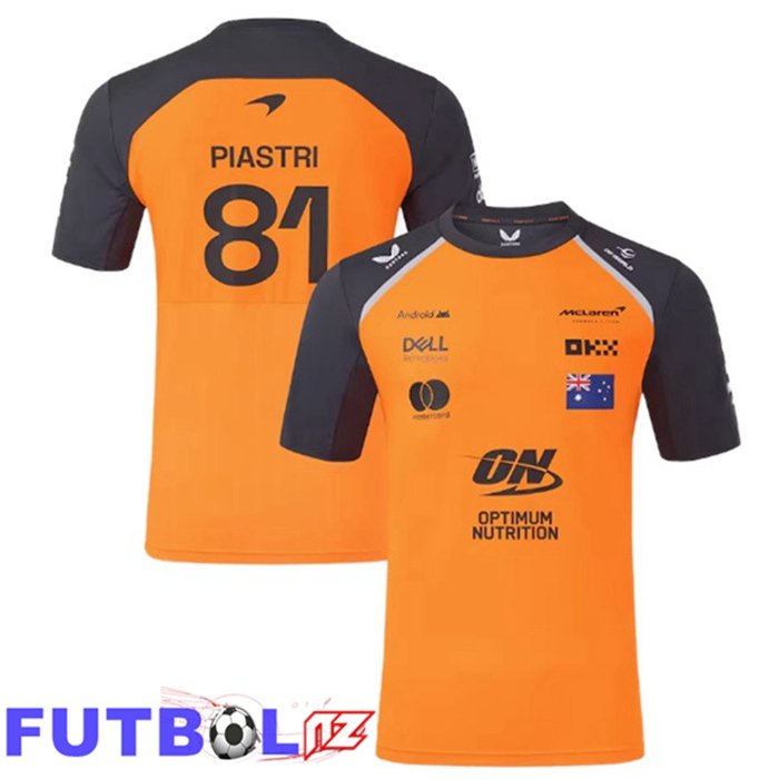 T-Shirt F1 Team McLaren (PIASTRI 81) Naranja Azul Real 2025/2026