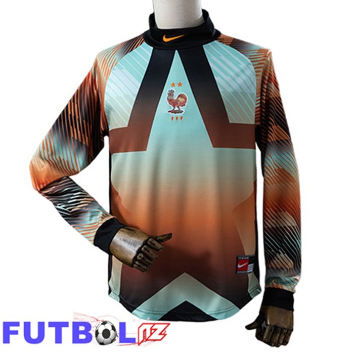 Camisetas De Futbol Francia Manga Larga Portero Verde/Naranja 2026/2027