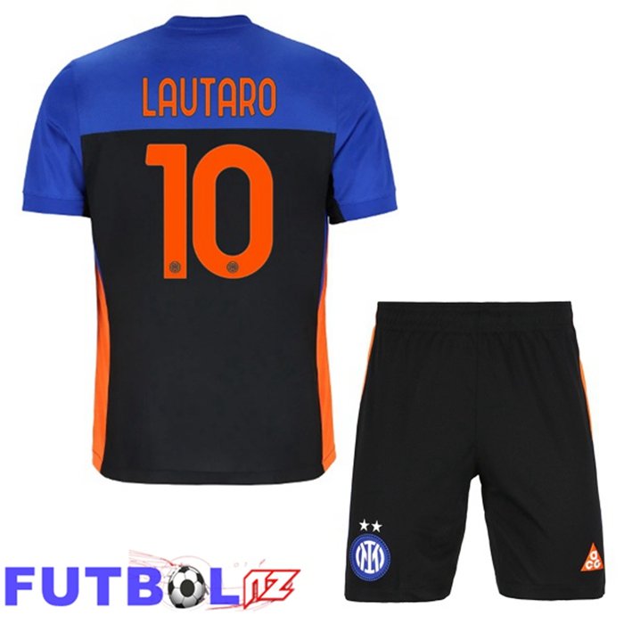 Camisetas De Futbol Inter Milan (LAUTARO 10) Ninos Cuarta Azul Negro 2025/2026