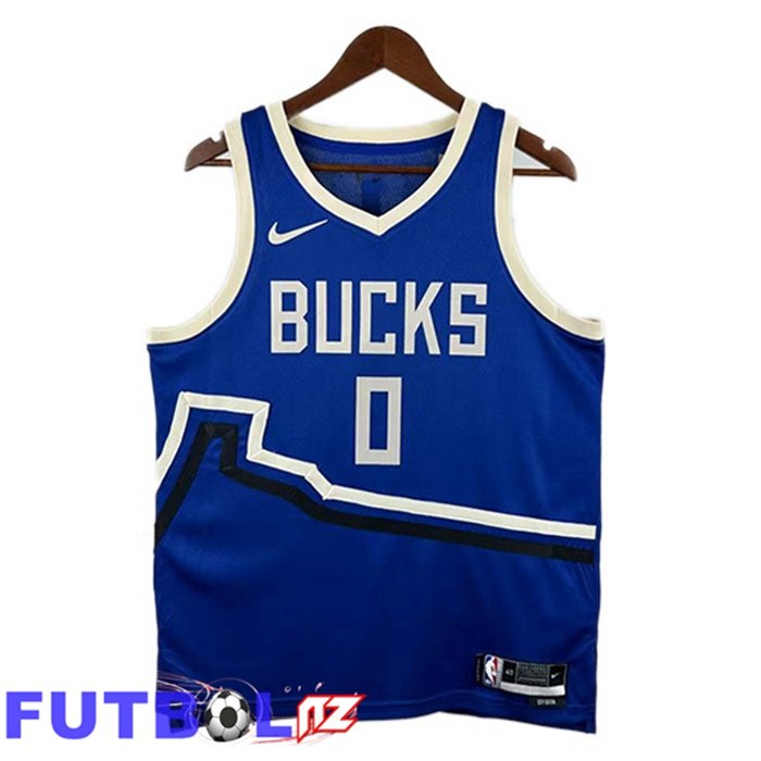 Camiseta NBA Milwaukee Bucks(Damian Lillard 0) Azul 2024/2025
