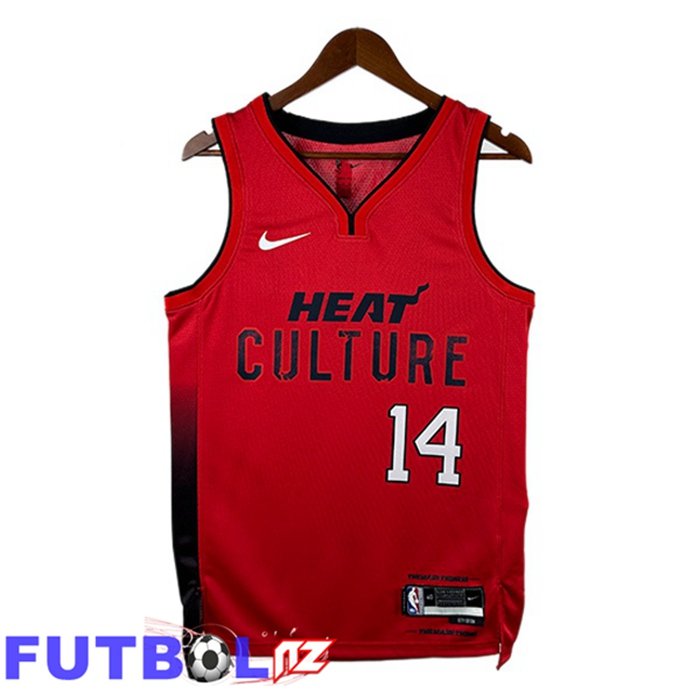 Camiseta NBA Miami Heat (Tyler Herro 14) Rojo 2024/2025