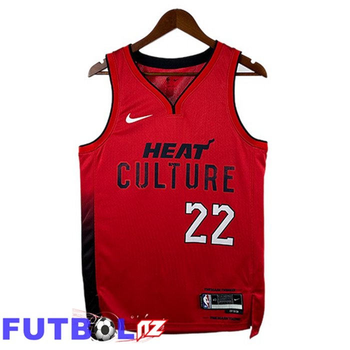 Camiseta NBA Miami Heat (Jimmy Butler III 22) Rojo 2024/2025