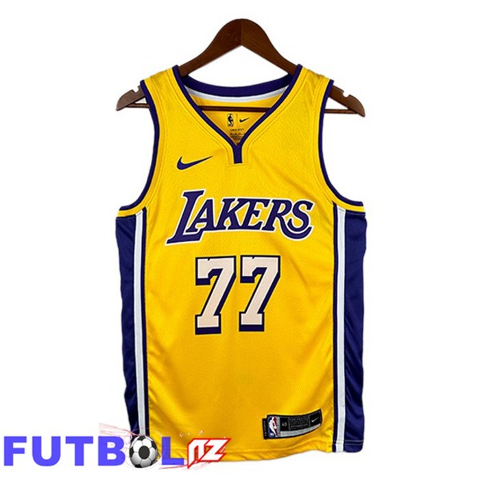 Camiseta NBA Los Angeles Lakers (Luka Dončić 77) Edición Especial Amarillo