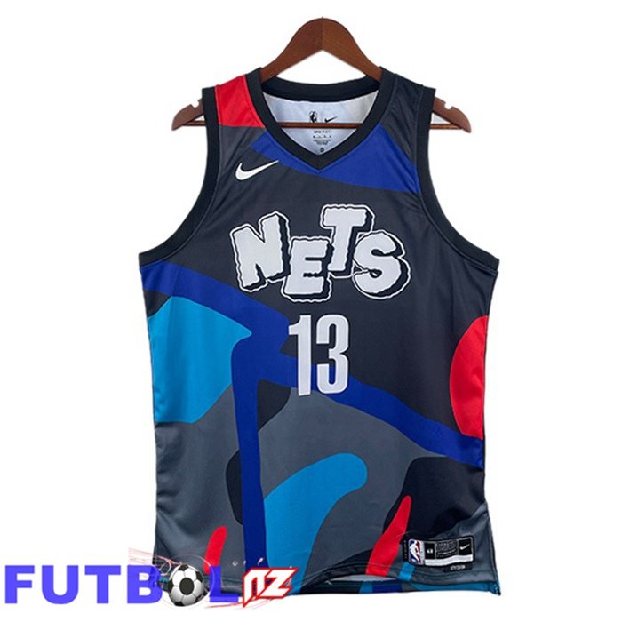 Camiseta NBA Brooklyn Nets (James Harden 13) Azul Negro 2024/2025