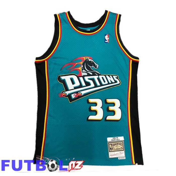 Camiseta NBA Detroit Pistons (Grant Hill 33) Retro Verde 1997-1998