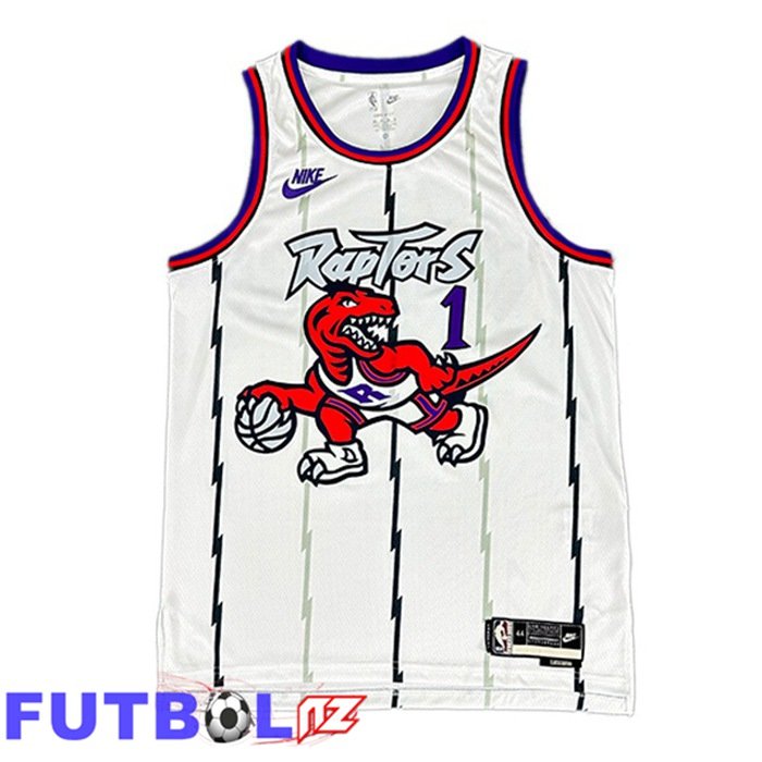Camiseta NBA Toronto Raptors (Tracy McGrady 1) Retro Blanco 1998-1999