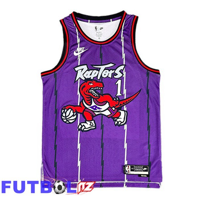 Camiseta NBA Toronto Raptors (Tracy McGrady 1) Retro Púrpura 1998-1999