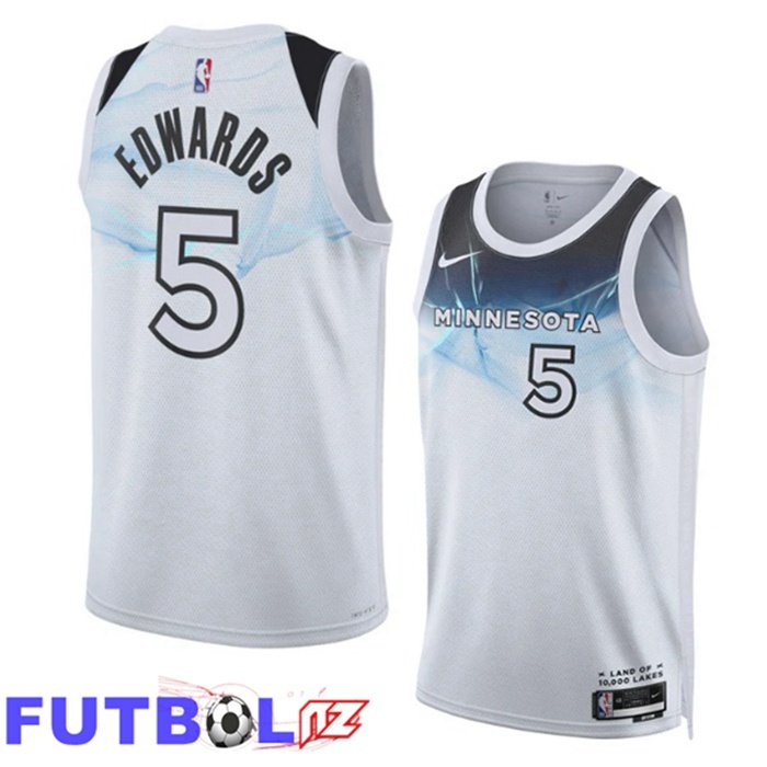 Camiseta NBA Minnesota Timberwolves (Anthony Edwards 5) Blanco 2024/2025