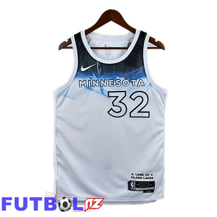 Camiseta NBA Minnesota Timberwolves (Karl-Anthony Towns 32) Blanco 2024/2025