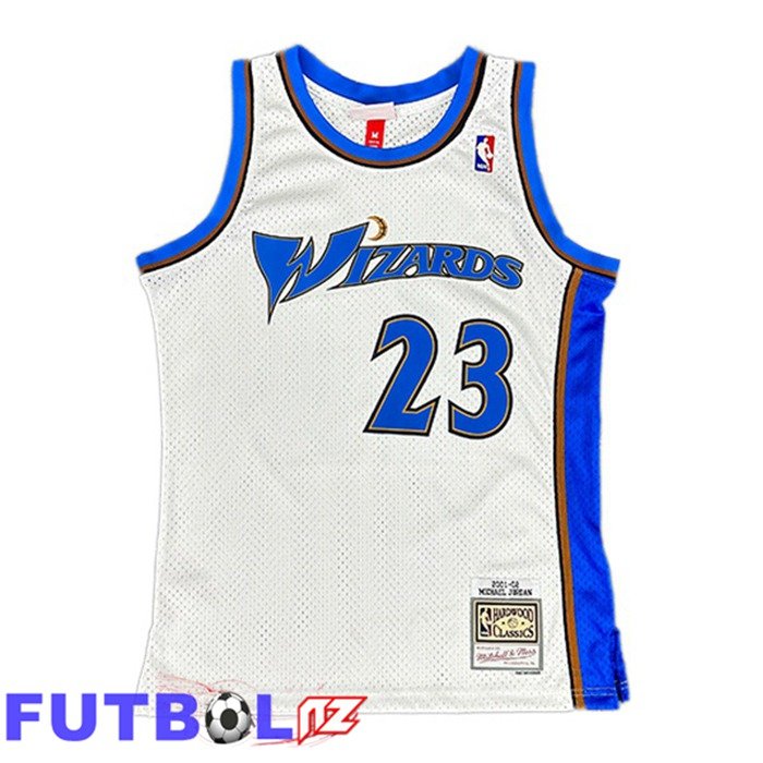 Camiseta NBA Washington Wizards (Michael Jordan 23) Retro Blanco 2001-2002