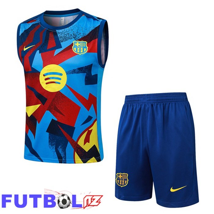 Chalecos De Futbol FC Barcelona + Cortos Azul Rojo 2026/2027
