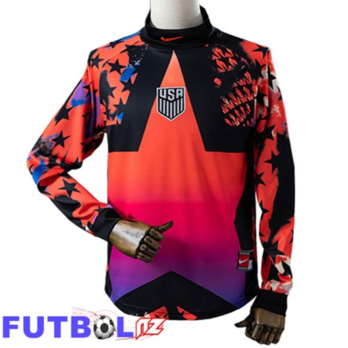 Camisetas De Futbol Estados Unidos Manga Larga Portero Naranja/Púrpura 2026/2027