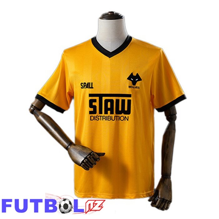 Camisetas De Futbol Wolves Retro Primera Amarillo 1986-1988