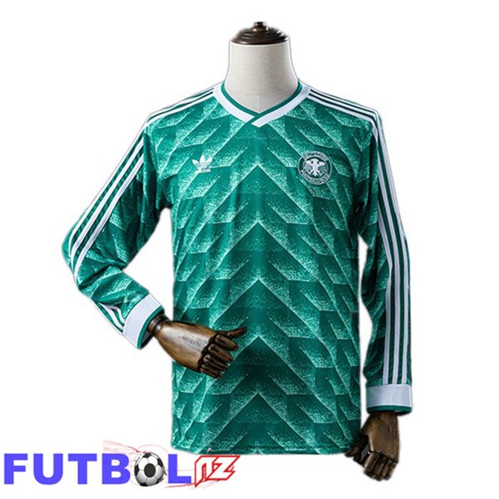 Camisetas De Futbol Alemania Retro Segunda Manga Larga Verde 1990