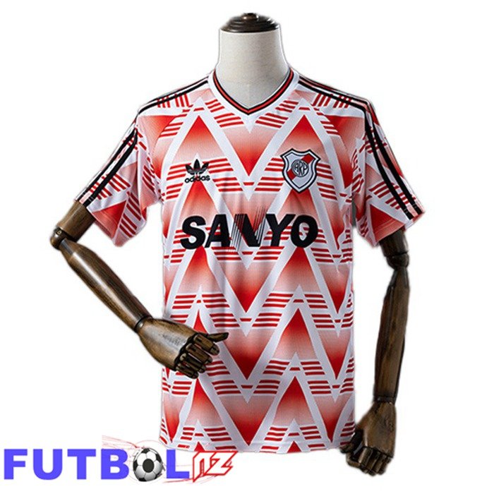 Camisetas De Futbol River Plate Retro Segunda Naranja Blanco 1992-1993