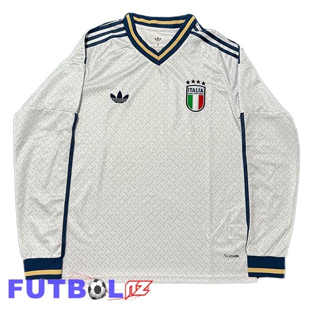 Camisetas De Futbol Italia Segunda Manga Larga Blanco 2026/2027