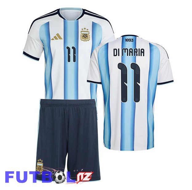 Camisetas De Futbol Argentina (DI MARIA 11) Ninos Primera Azul Blanco 2026/2027