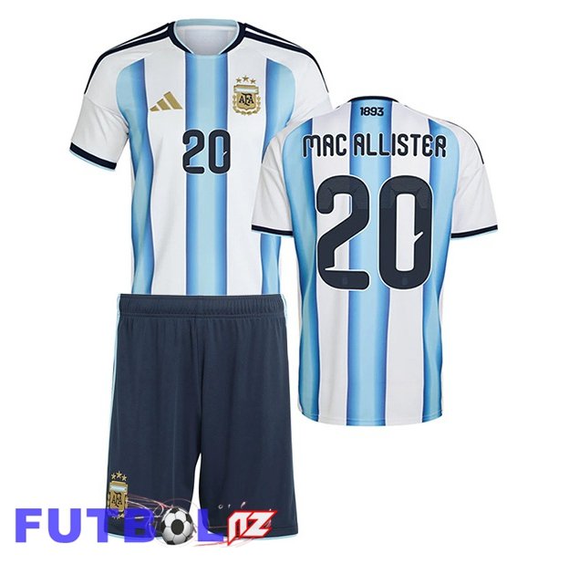 Camisetas De Futbol Argentina (MAC ALLISTER 20) Ninos Primera Azul Blanco 2026/2027