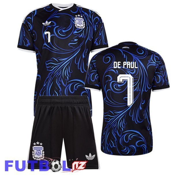 Camisetas De Futbol Argentina (DE PAUL 7) Ninos Segunda Azul Real 2026/2027