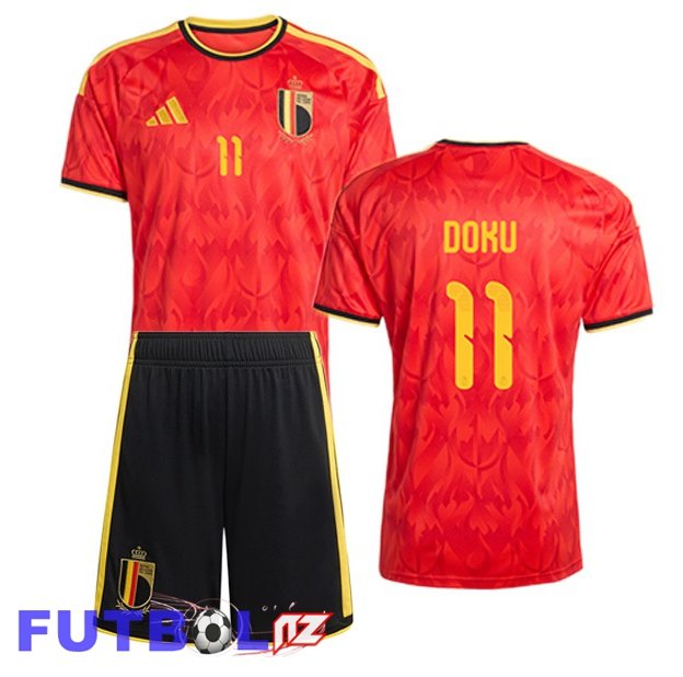 Camisetas De Futbol Bélgica (DOKU 11) Ninos Primera Rojo 2026/2027