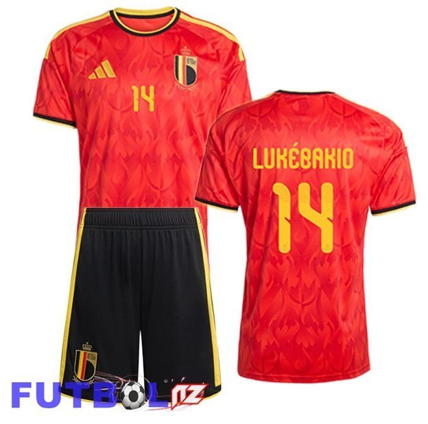 Camisetas De Futbol Bélgica (LUKÉBAKIO 14) Ninos Primera Rojo 2026/2027