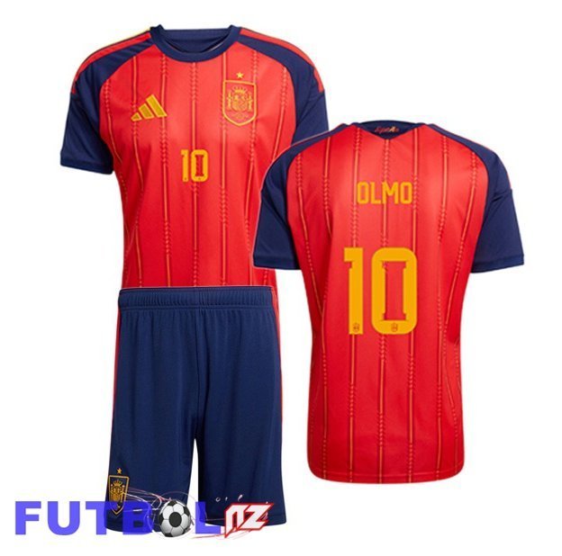 Camisetas De Futbol España (OLMO 10) Ninos Primera Rojo 2026/2027