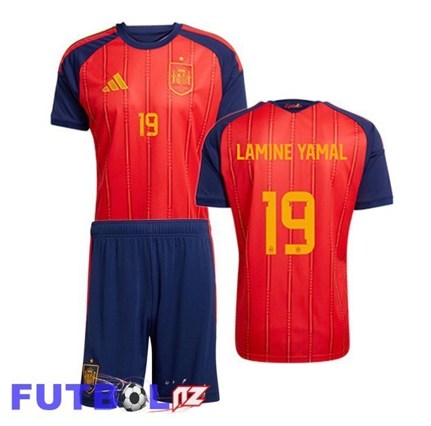 Camisetas De Futbol España (LAMINE YAMAL 19) Ninos Primera Rojo 2026/2027