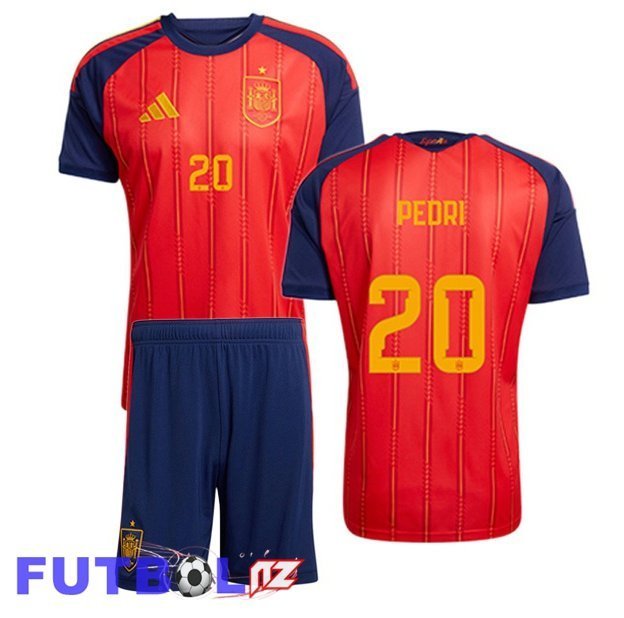 Camisetas De Futbol España (PEDRI 20) Ninos Primera Rojo 2026/2027