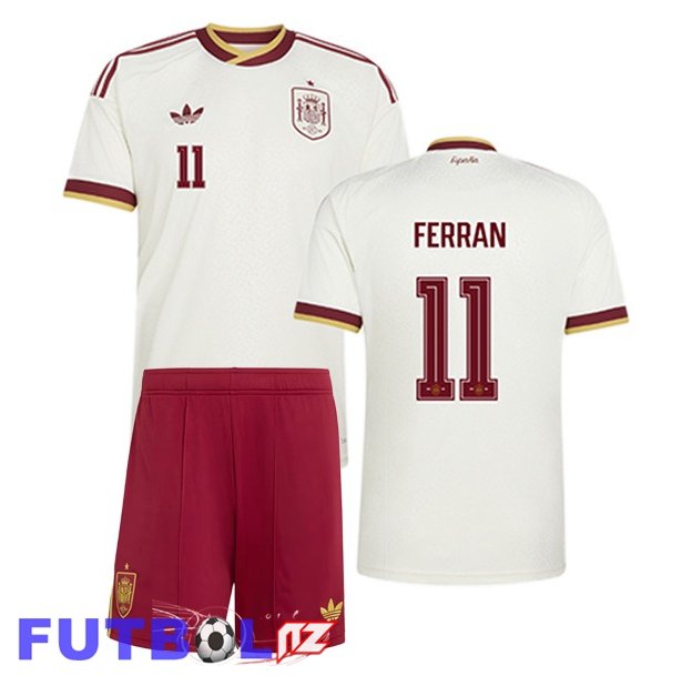 Camisetas De Futbol España (FERRAN 11) Ninos Segunda Blanco 2026/2027