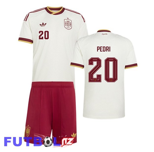 Camisetas De Futbol España (PEDRI 20) Ninos Segunda Blanco 2026/2027