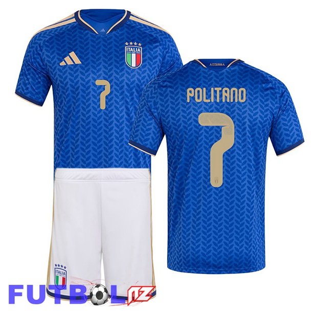 Camisetas De Futbol Italia (POLITANO 7) Ninos Primera Azul 2026/2027