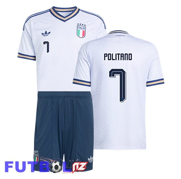 Camisetas De Futbol Italia (POLITANO 7) Ninos Segunda Blanco 2026/2027