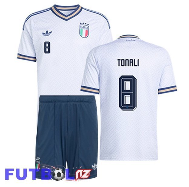 Camisetas De Futbol Italia (TONALI 8) Ninos Segunda Blanco 2026/2027