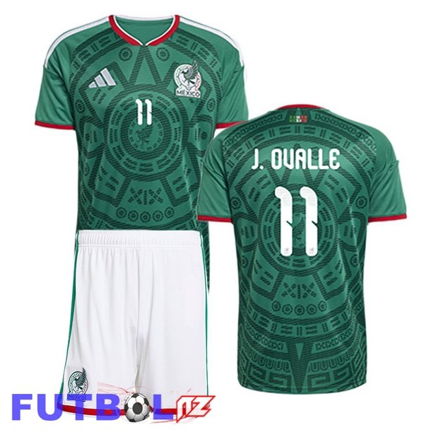 Camisetas De Futbol México (J. OVALLE 11) Ninos Primera Verde 2026/2027