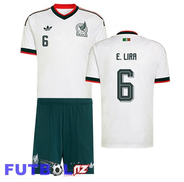 Camisetas De Futbol México (E. LIRA 6) Ninos Segunda Blanco 2026/2027