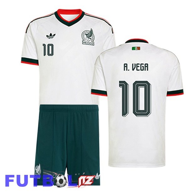 Camisetas De Futbol México (A. VEGA 10) Ninos Segunda Blanco 2026/2027