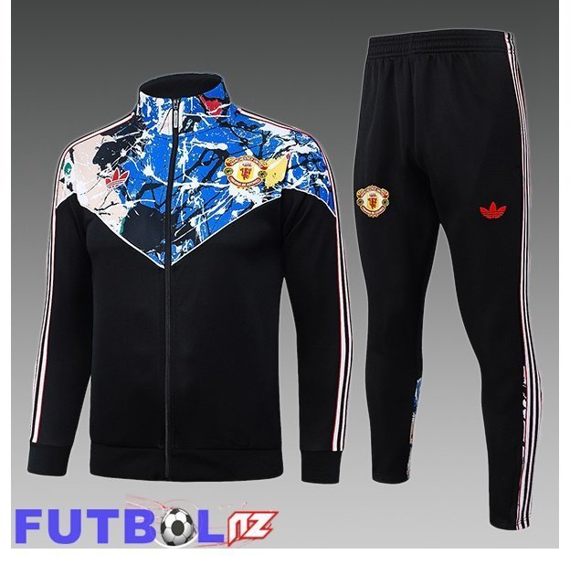 Chandal Equipos De Futbol - Chaqueta Manchester United Ninos Negro Azul 2026/2027