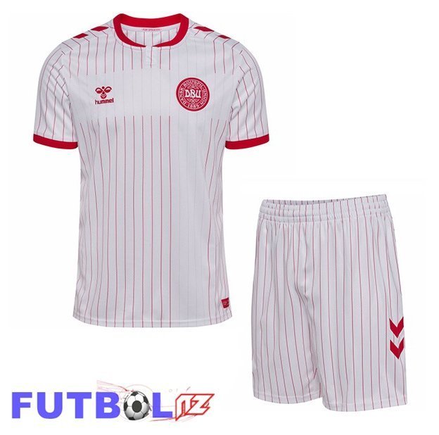 Camisetas De Futbol Dinamarca Ninos Segunda Blanco 2026/2027 Camisetas De Futbol Dinamarca Ninos Segunda Blanco 2026/2027