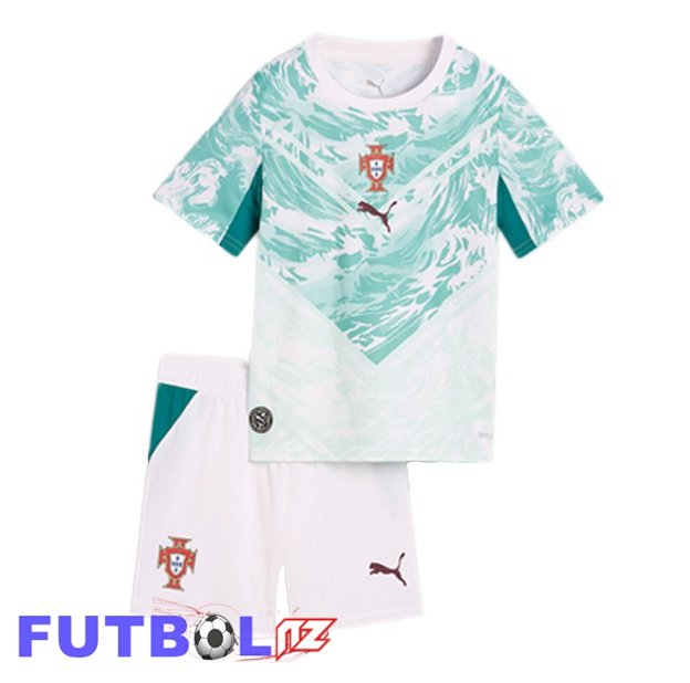 Camisetas De Futbol Portugal Ninos Segunda Verde Blanco 2026/2027