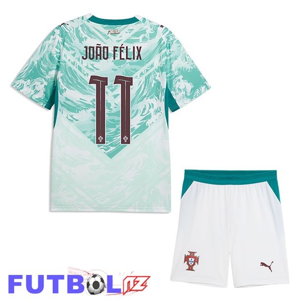 Camisetas De Futbol Portugal (João Félix 11) Ninos Segunda Verde Blanco 2026/2027