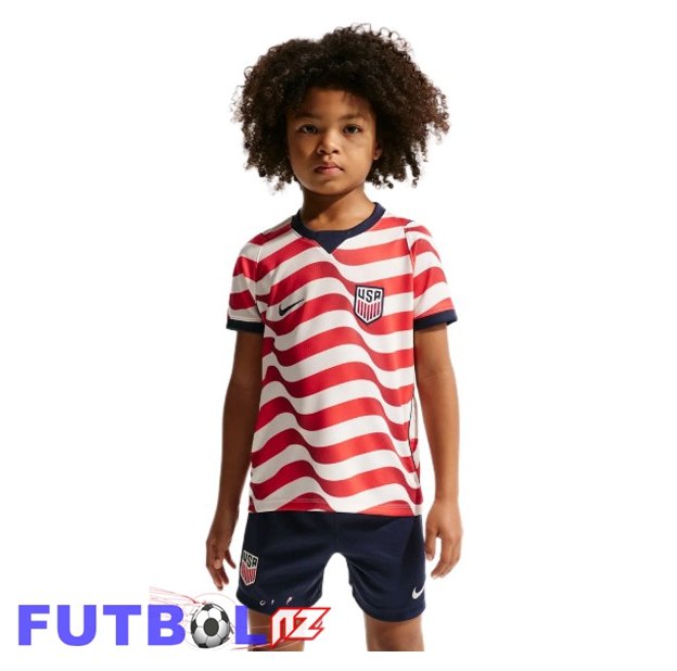Camisetas De Futbol Estados Unidos Ninos Primera Rojo Blanco 2026/2027