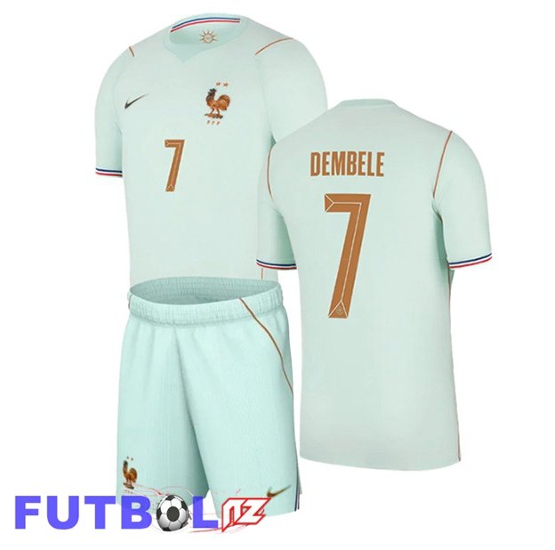 Camisetas De Futbol Francia (DEMBELE 7) Ninos Segunda Verde 2026/2027