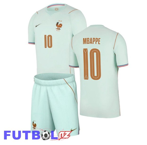 Camisetas De Futbol Francia (MBAPPE 10) Ninos Segunda Verde 2026/2027