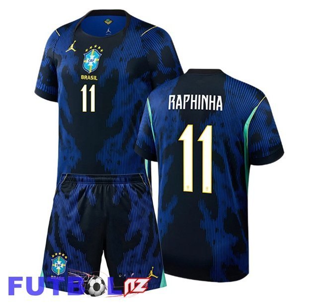 Camisetas De Futbol Brasil (RAPHINHA 11) Ninos Segunda Azul Real 2026/2027