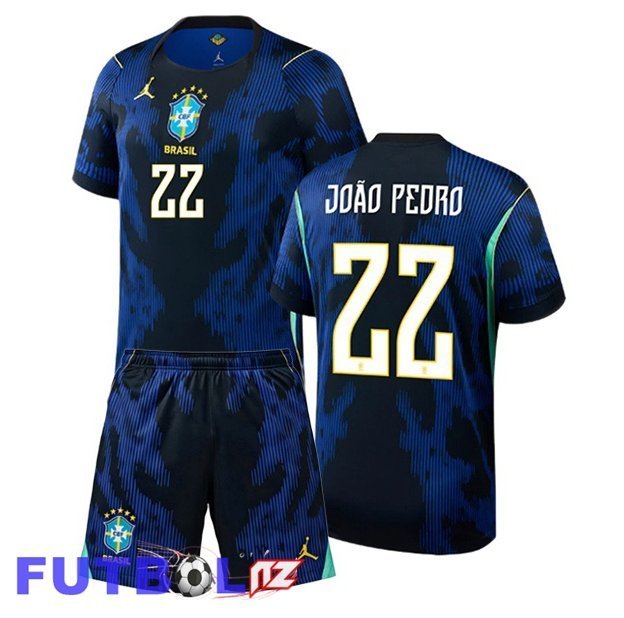 Camisetas De Futbol Brasil (JOAO PEDRO 22) Ninos Segunda Azul Real 2026/2027